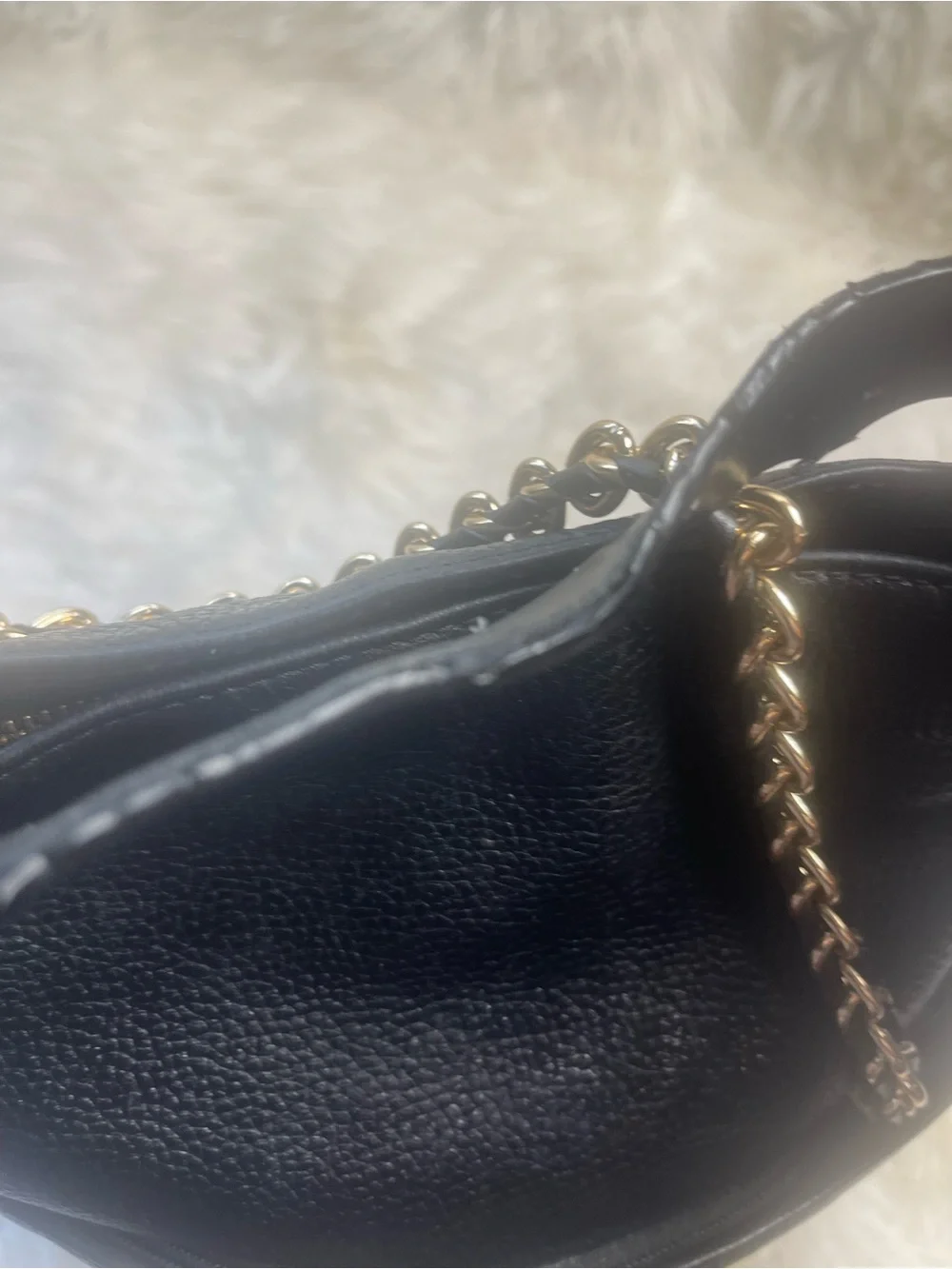 Michael Kors Black Leather Bucket style Shoulder Bag with Gold Chain Detail - Picture 14 of 15